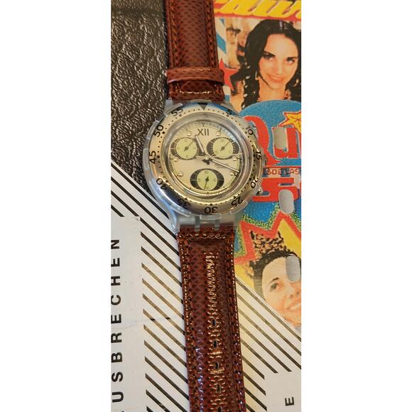 Swatch watch OVERBOARD SBK105 1995 AquaChrono New old stock - Picture 5 of 11